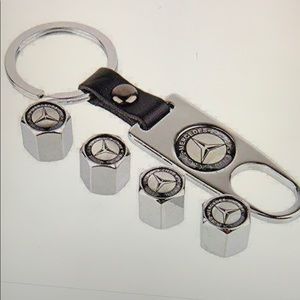Mercedes Benz tire valves and key chain